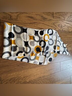 Coach Stylish Geometric Scarf in Mustard, Black & Gray -
